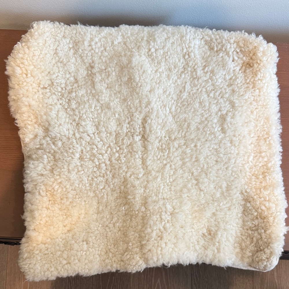 CB2 Shorn Sheepskin White Pillow Cover